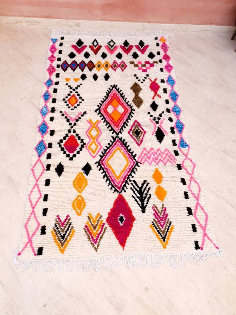 Fine Moroccan rug, Soft Original Artist rug BY ME, Azilal rug Designer rug Berber colorful rug morrocan rug Bedroom rug living room rug