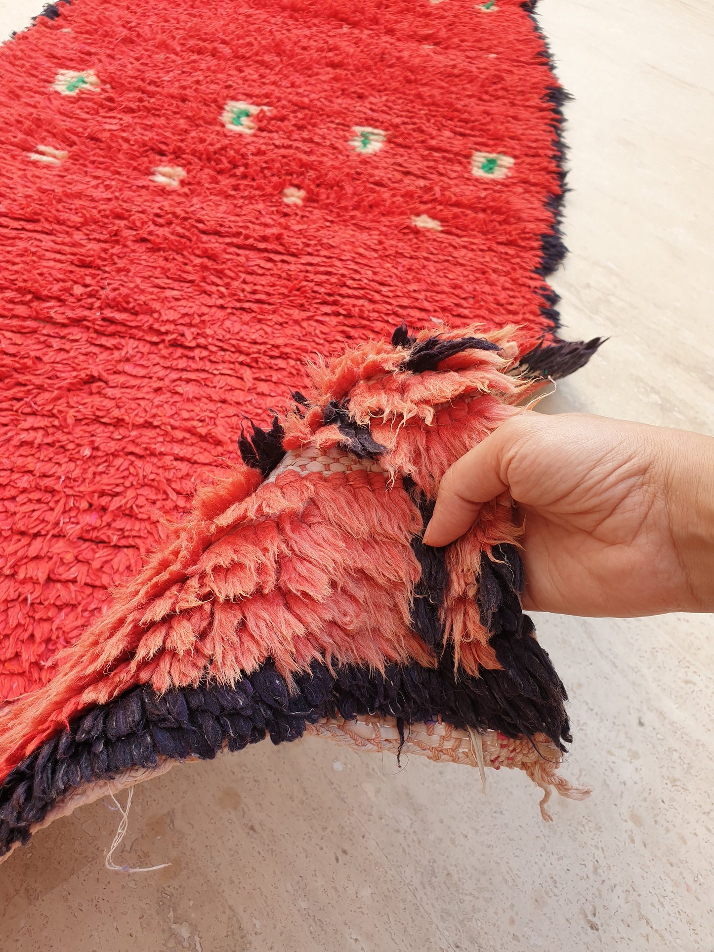 50% OFF CLOSING SALE Vintage Moroccan Rug 3x9.2 Gorgeous Unique Red Boujaad Statement Runner Rug, red living room rug Abstract rug