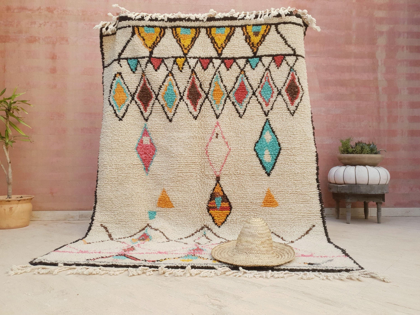 Gorgeous Moroccan Rug Finest Soft Moroccan Rug by ME 5.3x7.3 Berber Azilal Rug, beni ourain rug, Nursery rug