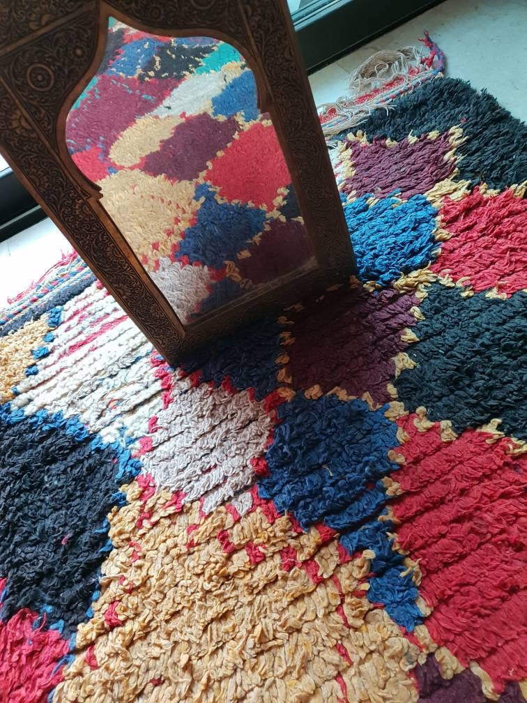 Vintage Moroccan Rug 5.2x9.5 Antique Azilal rug, Genuine Vintage Berber Rug