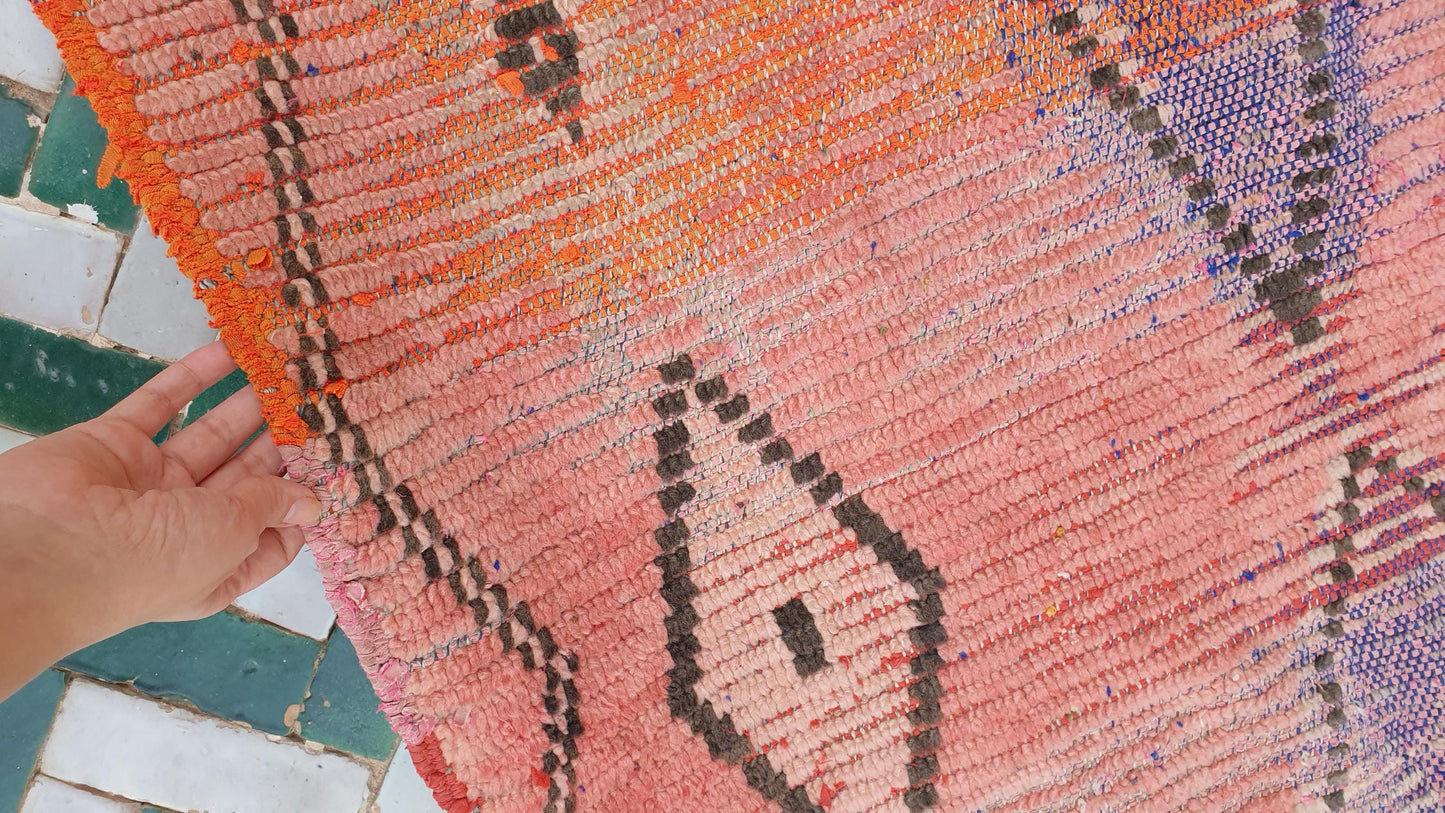 Beautiful  Peach runner rug geometric tribal rug