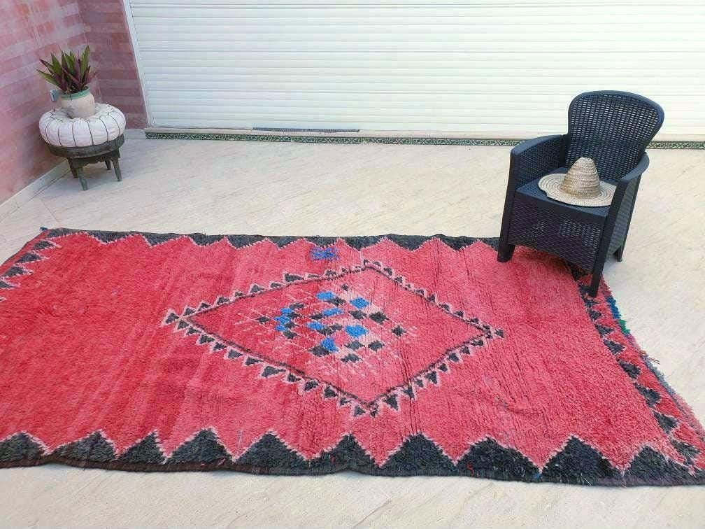 Vintage Moroccan Rug 5.6x10.5 Stunning Red boujaad rug boujad rug unique rug living room rug