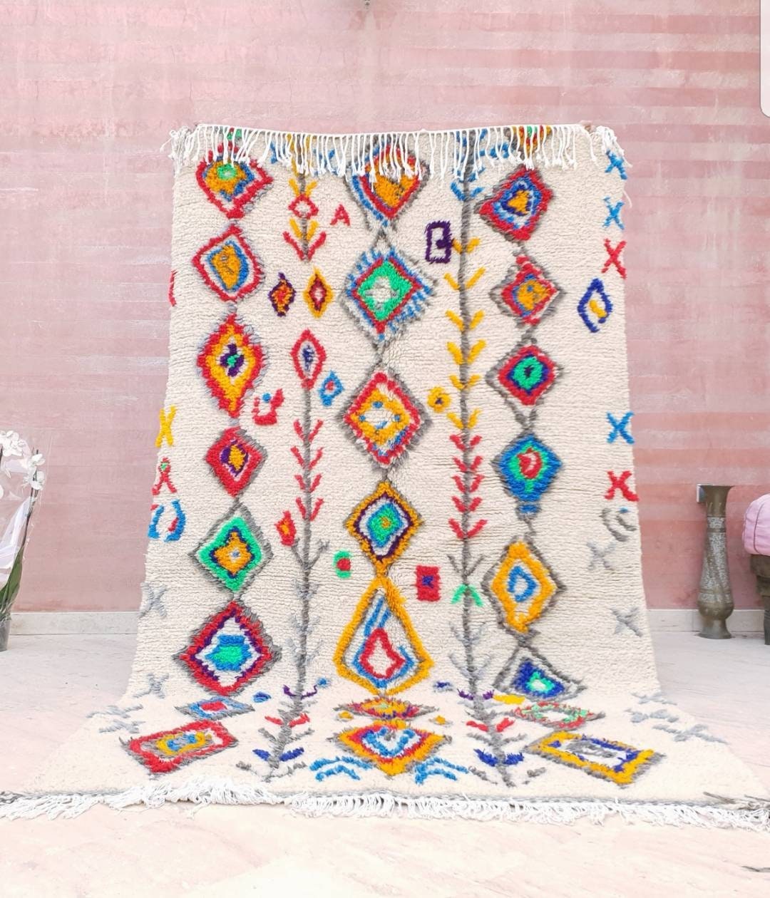 Moroccan rug, 5x8.5 "Fine Azilal Rug "Oil Painting" Artist rug, designer rug berber colorful rug morrocan rug bedroom rug