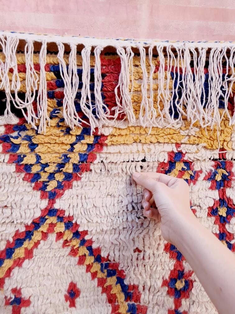 Vintage Moroccan rug 3.8x7.2 Azilal rug, midcentury berber morrocan rug bedroom rug living room rug boho rug boujaad rug