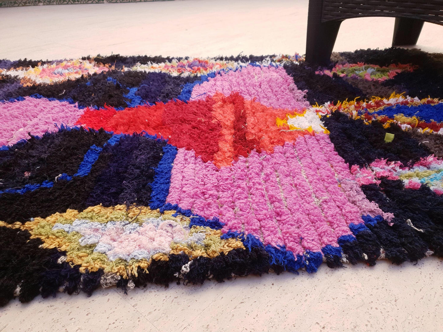 Stunning Moroccan Rug 3.2x5.9 LADY IN RED Gorgeous tribal Rug | Artistic Berber Rug | colorful boujaad Rug | office rug | Blush Boujaad Rug