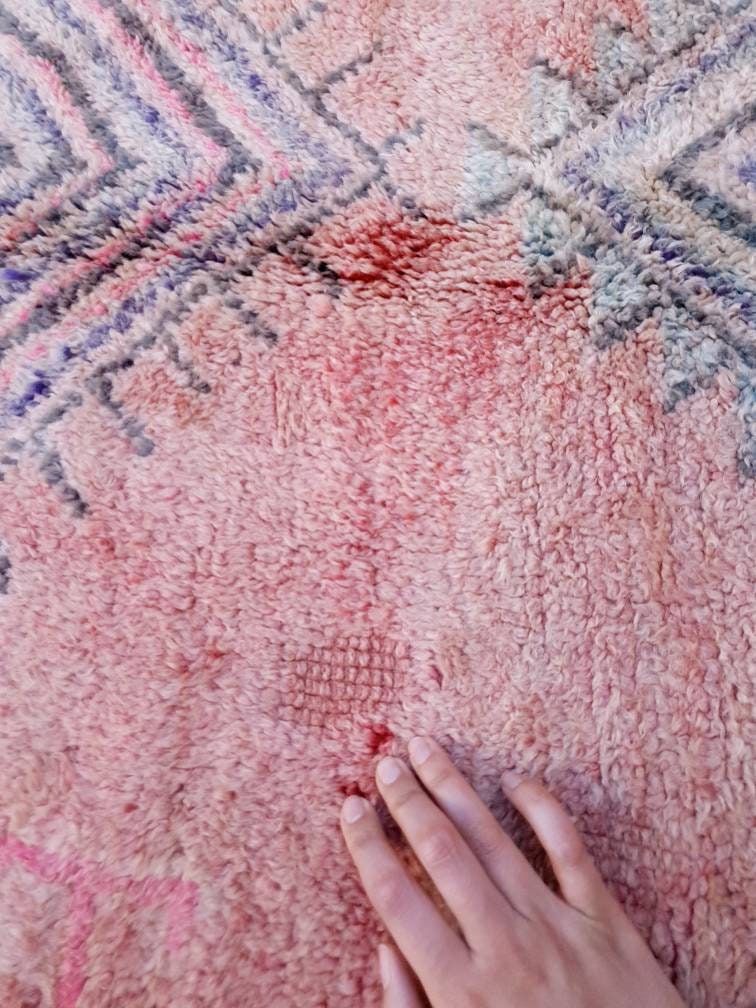 50% OFF CLOSING SALE Vintage Moroccan Rug 5.6x10.3 Blush pink Gorgeous Boujaad rug, large boujad rug, blush bedroom rug, large area rug