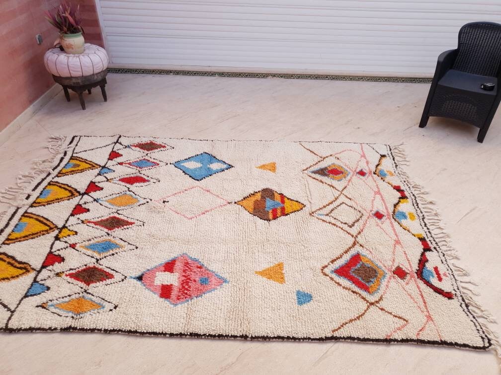50% OFF CLOSING SALE Finest Moroccan Rug, Soft Designer by Me 6.3x9.2 Berber Azilal Rug, beni ourain rug, Nursery rug bedroom rug