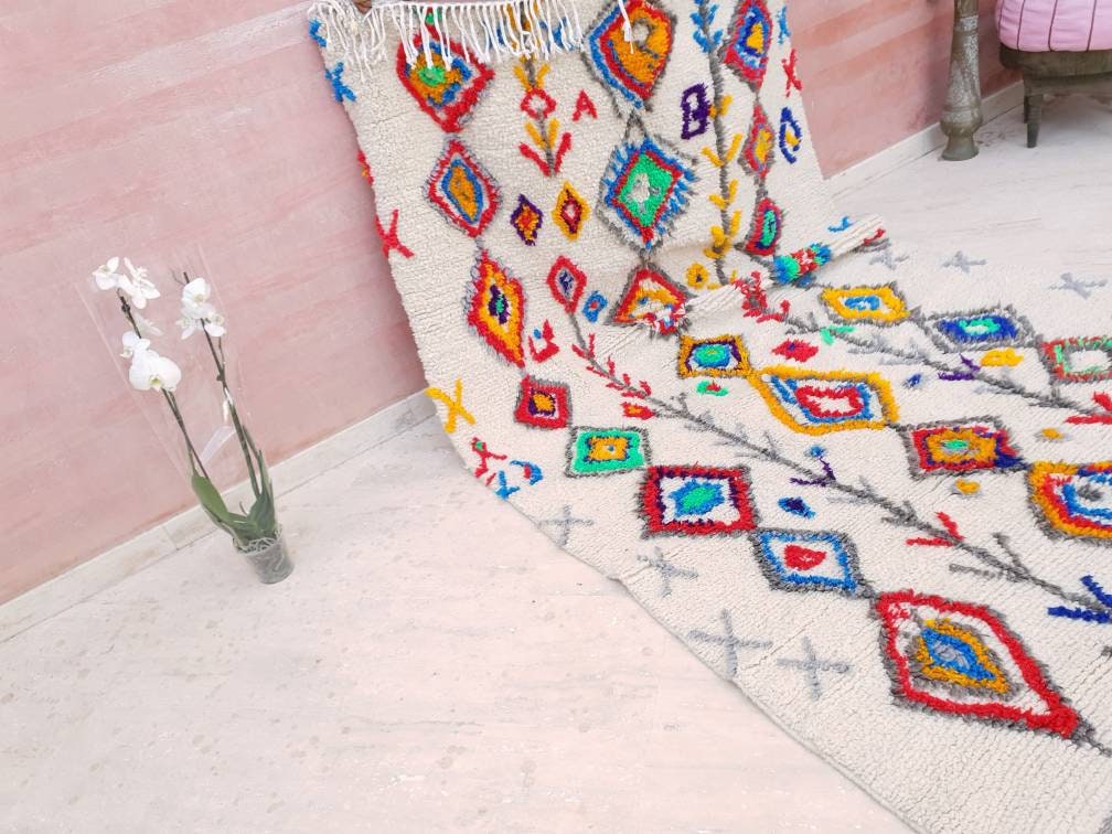 Moroccan rug, 5x8.5 "Fine Azilal Rug "Oil Painting" Artist rug, designer rug berber colorful rug morrocan rug bedroom rug