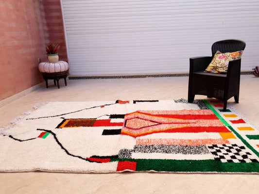 Finest Moroccan rug 5.5x8.5 Fine Azilal rug, Authentic Berber morrocan rug, bedroom rug living room rug bedside rug children rug