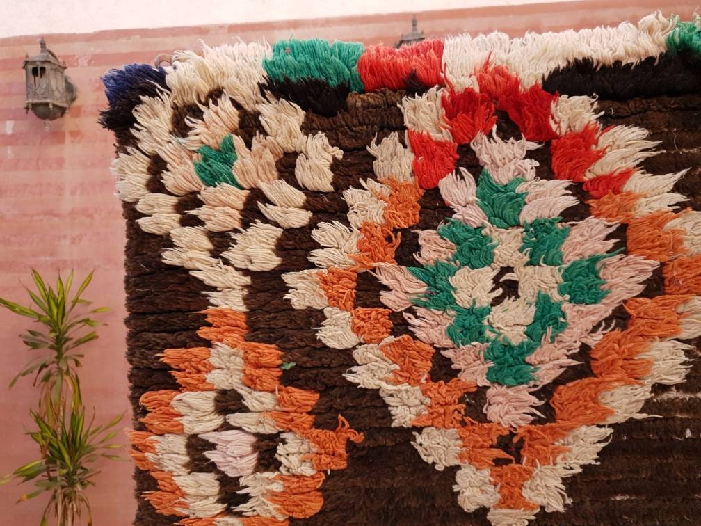 50% OFF CLOSING SALE Vintage Moroccan Rug 2.6x9.2 Brown Boho retro runner Rug Morrocan rug  bedroom rug, living room rug boujaad accent rug