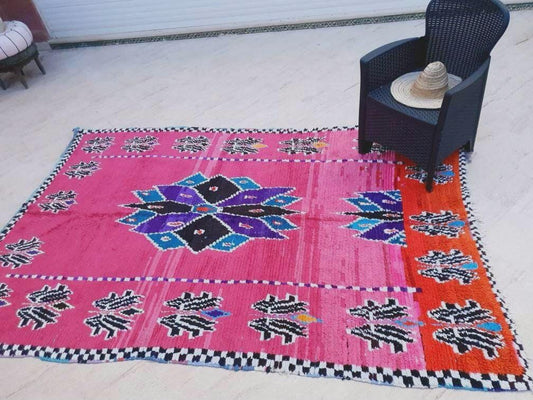 50% OFF CLOSING SALE Gorgeous Moroccan Rug, Hot Pink Berber Rug 5.9x9 Unique boujaad rug, Morrocan runner rug handmade bohemian rug