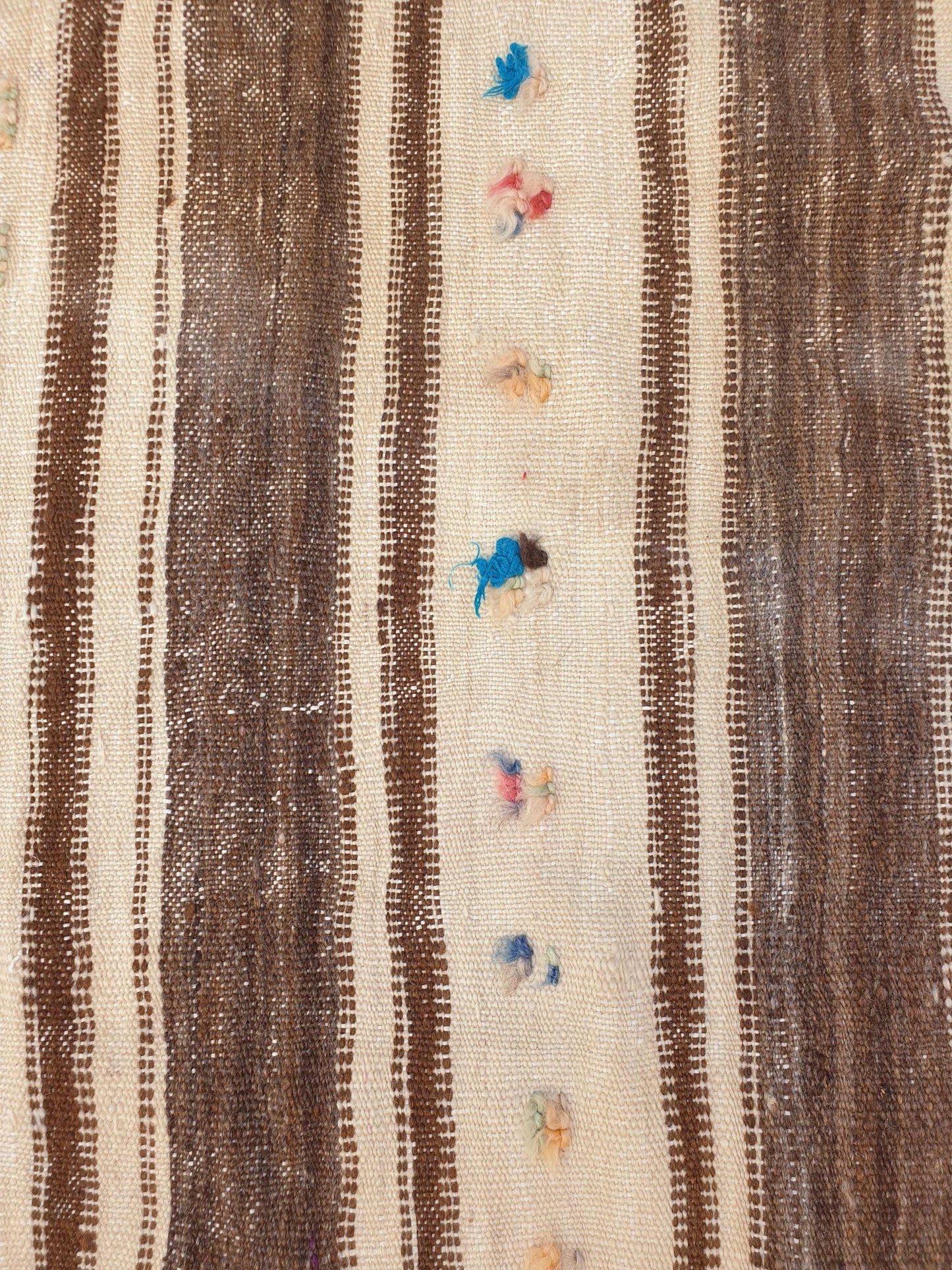 Vintage Moroccan Rug 4.3x8.7 Unique Beige Brown Moroccan Kilim | Woven wool flatweave rug | antique tribal rug Berber wool throw