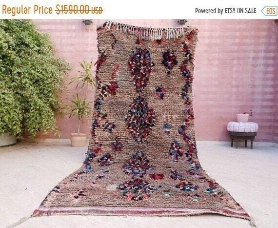 50% OFF CLOSING SALE Vintage Moroccan Rug 4.8x10.3 Gorgeous trubal rug, wool berber rug, boujad rug handmade rug living room berber rug
