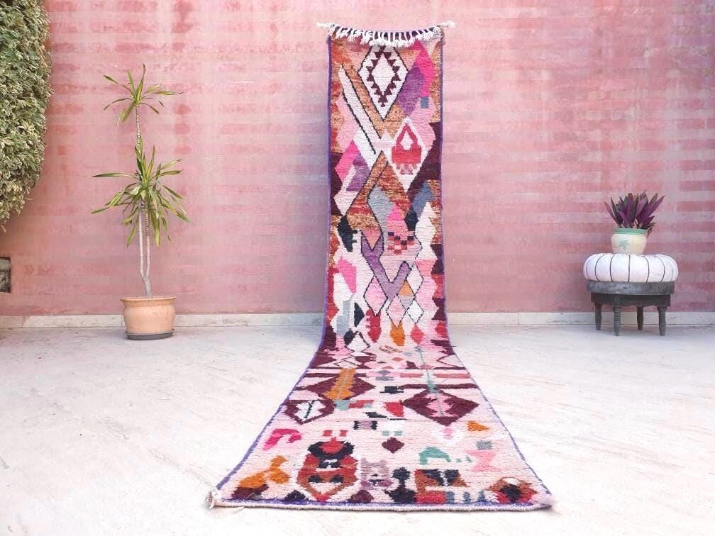 50% OFF CLOSING SALE Gorgeous Moroccan rug 2.3x12.8 "Cocktail Party" Colorful Wool Runner rug, retro style lovely wool hallway boujaad rug