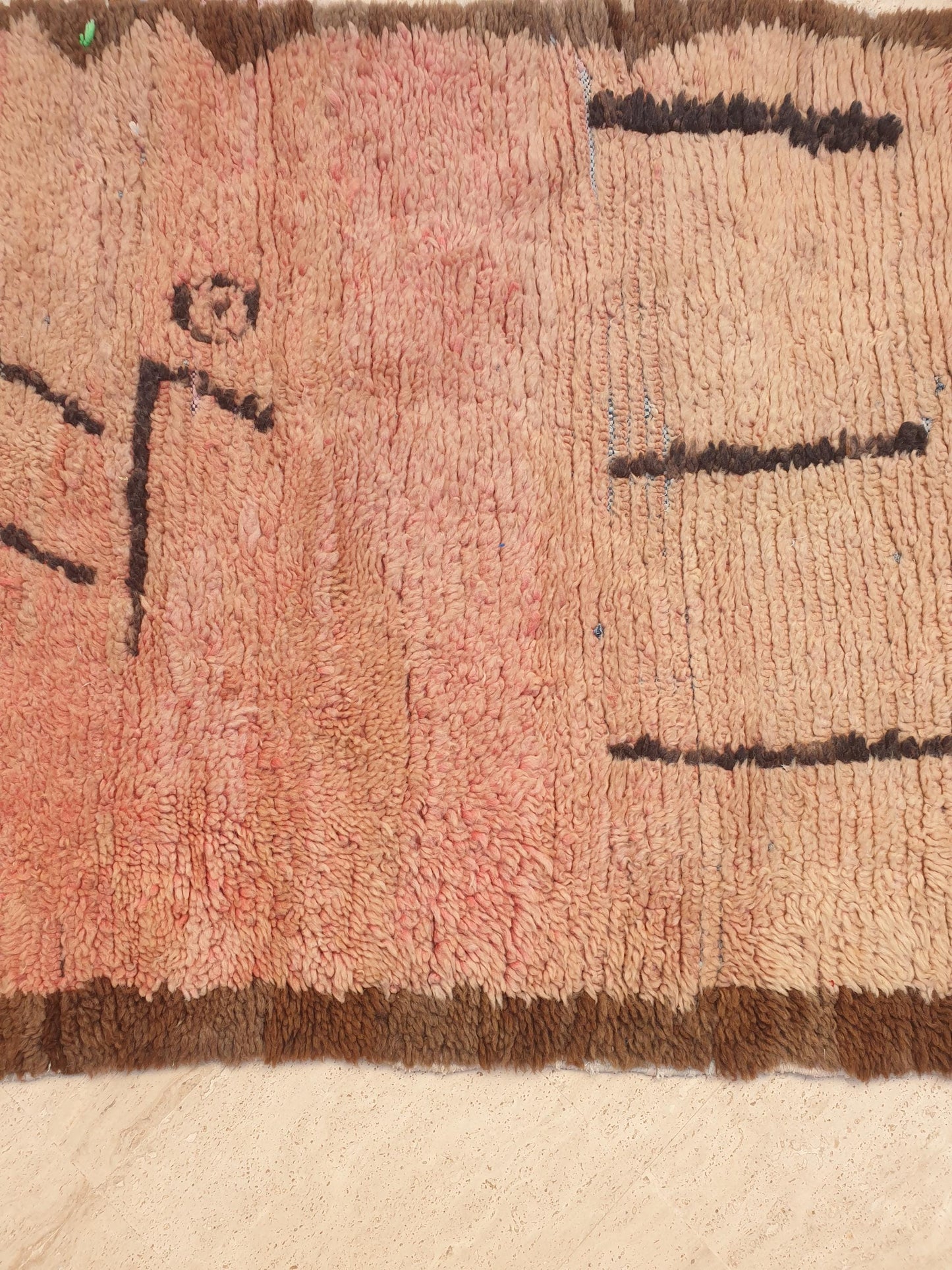 Vintage Moroccan Rug • 3.1x8.7 ft • vintage blush hues abstract Berber Runner • Wool on Boucherouite Base • earth tones  Hallway Rug •