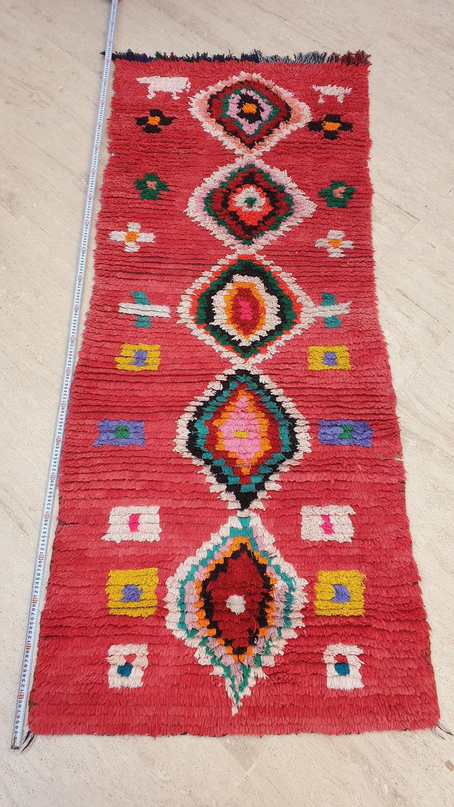 50% OFF CLOSING SALE Moroccan Runner Rug 3x7 Super Pretty Colorful Boujaad rug "HappY"  Super unique soft rug living room rug