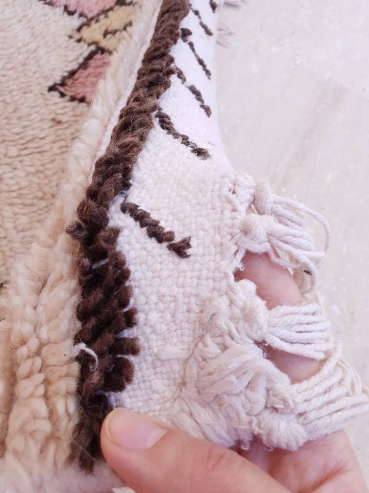 Vintage Morrocan Rug 4.5x9.5 Midcentury blush Azilal Berber Rug bedroom rug living room  rug large area rug boujaad rug beni ourain rug