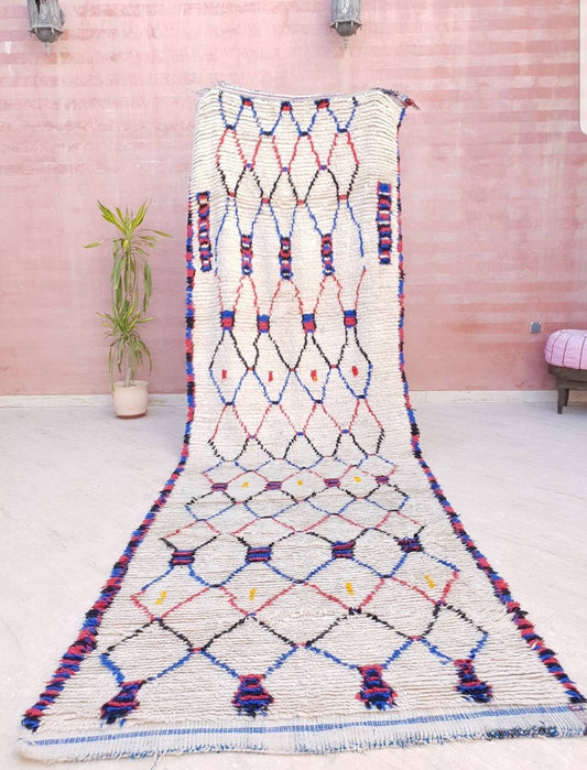Vintage Morrocan Rug,  large Moroccan area rug, 4.25×13 ft Azilal Rug, bedroom rug, living room rug, tribal rug, boujaad rug