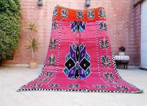 50% OFF CLOSING SALE Gorgeous Moroccan Rug, Hot Pink Berber Rug 5.9x9 Unique boujaad rug, Morrocan runner rug handmade bohemian rug