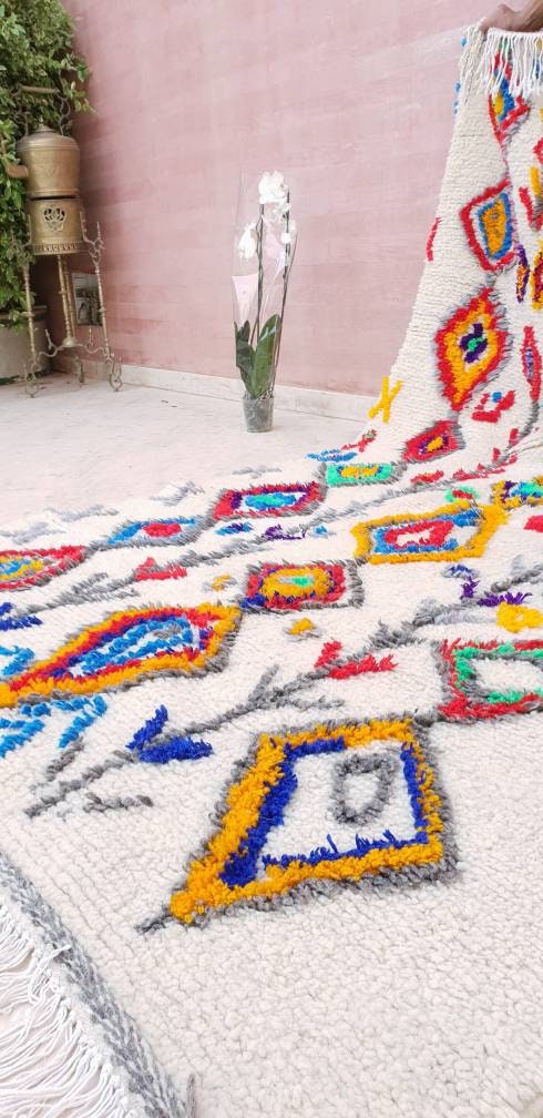 Moroccan rug, 5x8.5 "Fine Azilal Rug "Oil Painting" Artist rug, designer rug berber colorful rug morrocan rug bedroom rug