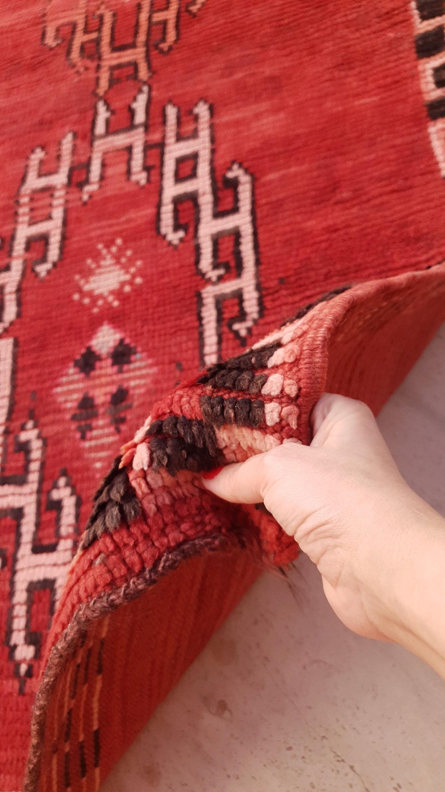 Vintage Moroccan Rug 3.1x7.3 Gorgeous Unique Red Boujaad Statement Runner Rug, bedroom rug, living room rug Abstract ac