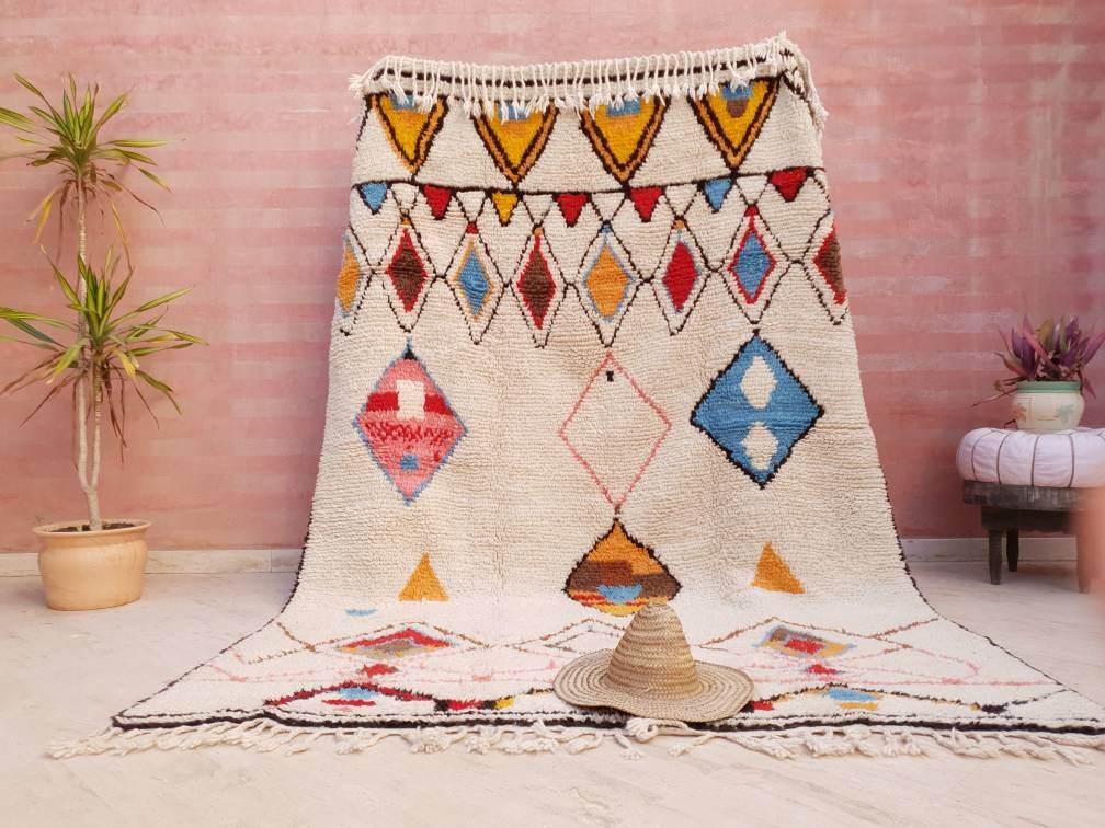 50% OFF CLOSING SALE Finest Moroccan Rug, Soft Designer by Me 6.3x9.2 Berber Azilal Rug, beni ourain rug, Nursery rug bedroom rug