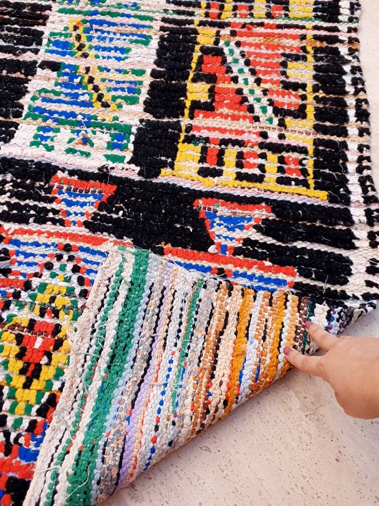 Vintage Moroccan Rug 2.7x11 Black Retro runner Rug Unique Hallway Rug bedroom living room rug boujaad runner rug