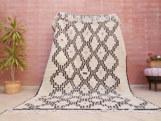 50% OFF CLEARANCE SALE Fine Morrocan Rug 6x9 Most Authentic Berber Azilal wool rug by Myself - Geometric Living room rug, handmade wool rug