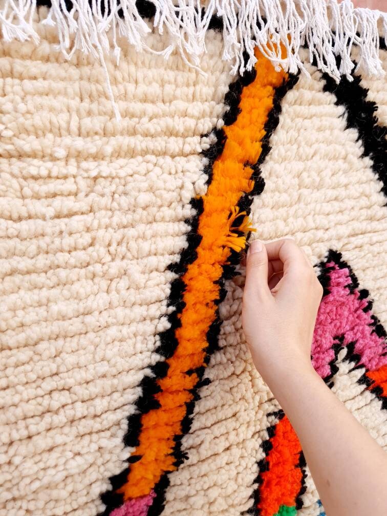 Fine Moroccan rug 5.6x8.5 Original Artist rug, Azilal rug Designer rug, Perfect Bedroom, living room or nursery rug ZAYA145