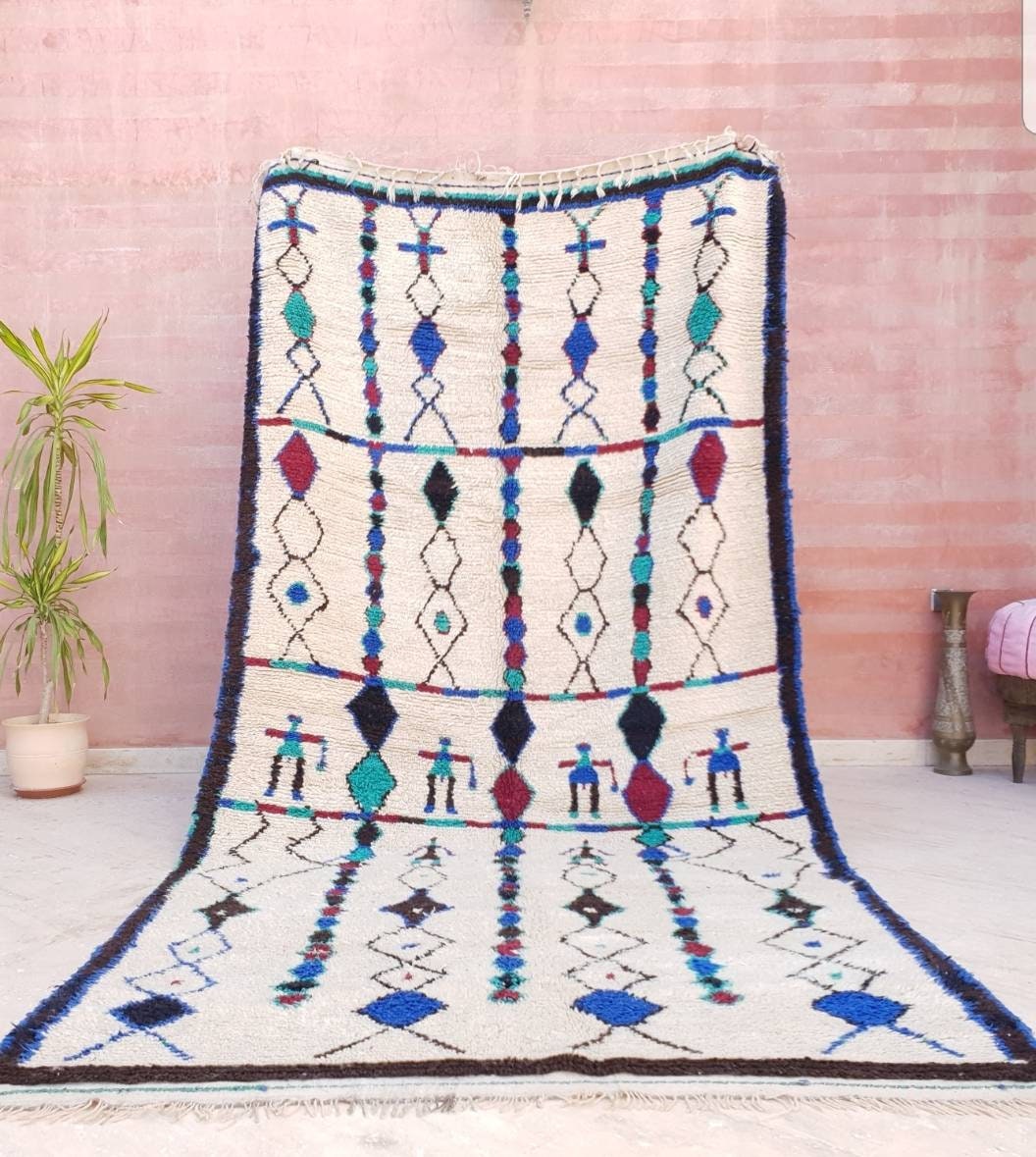 Vintage Moroccan Rug 5x10 Beni ourain rug, Berber rug, bedroom rug, beni Ourain rug, living room rug