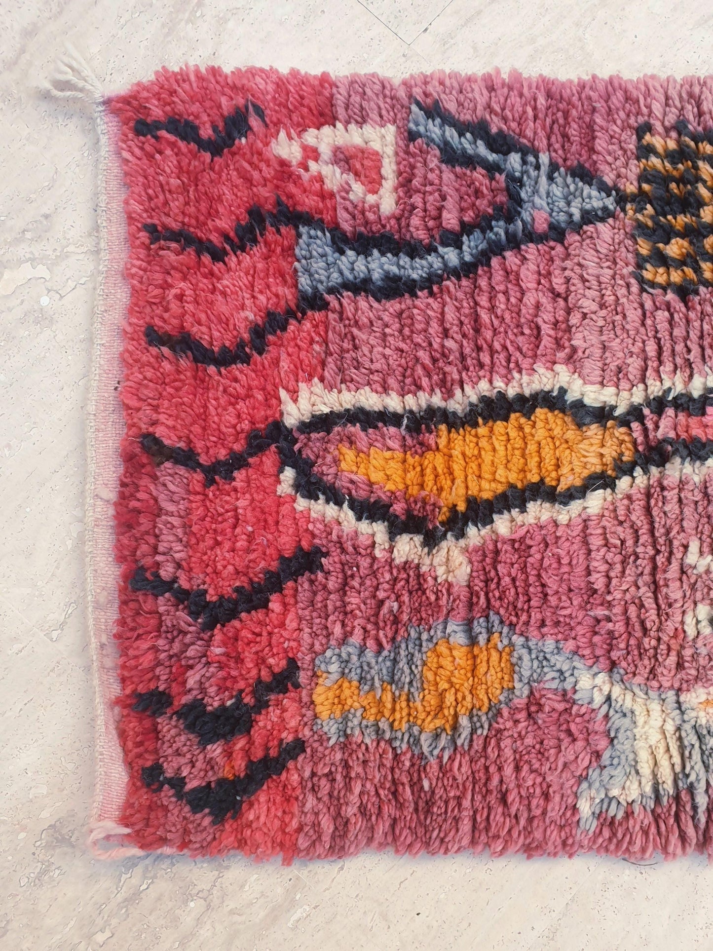 Beautiful Moroccan runner rug 2.2x9.6 unique colorful abstract moroccan rug, handmade boujaad rug, soft hallway rug